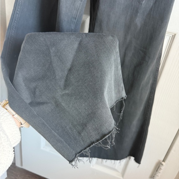 NEW AERIE Denim Overalls Werk & Play Twill Baggy Wide Leg Black Grey Women’s XS - Picture 6 of 8